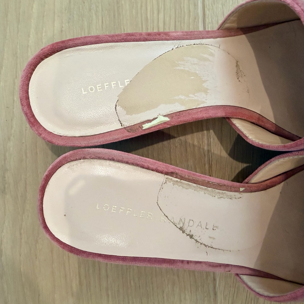 Loeffler Randall Dusty Rose Velvet Slide Mules - Picture 4 of 4